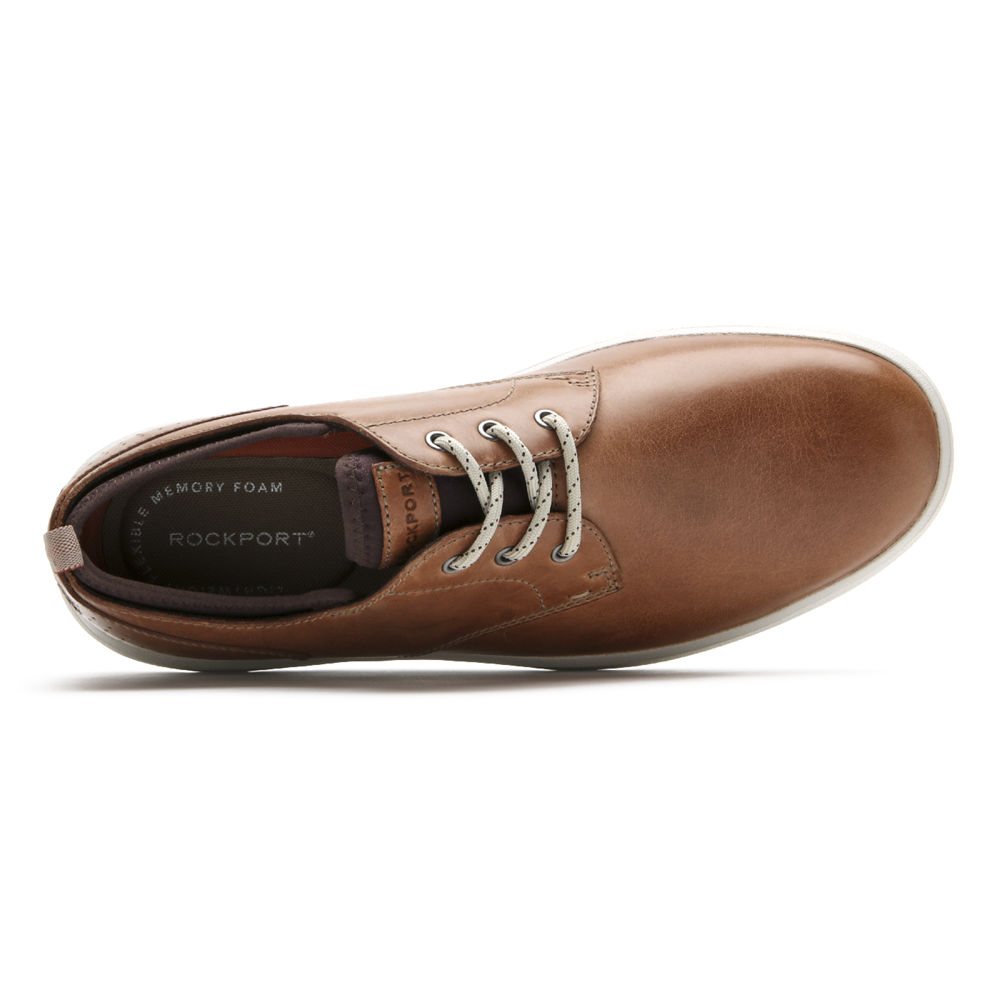 Rockport Singapore Mens Oxfords - Zaden Plain Toe Brown - LA1325748